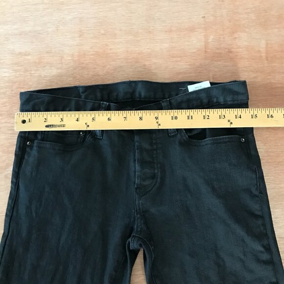 MNML Skinny Jeans Men 31x30 Black Mid Rise Zip Ankle Button Fly Stretch - Picture 10 of 12